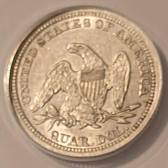 1854 Seated Liberty Quarter XF40 ANACS - Picture 4 of 4